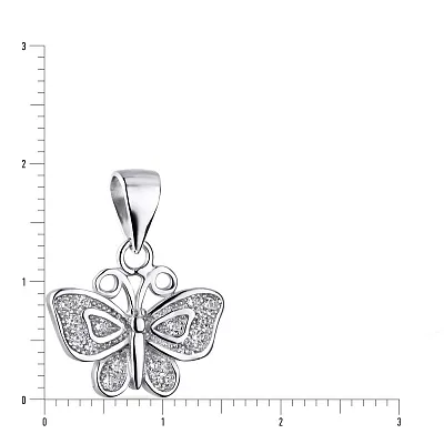 Срібна підвіска «Метелик» з фіанітами (арт. 7503/2419)