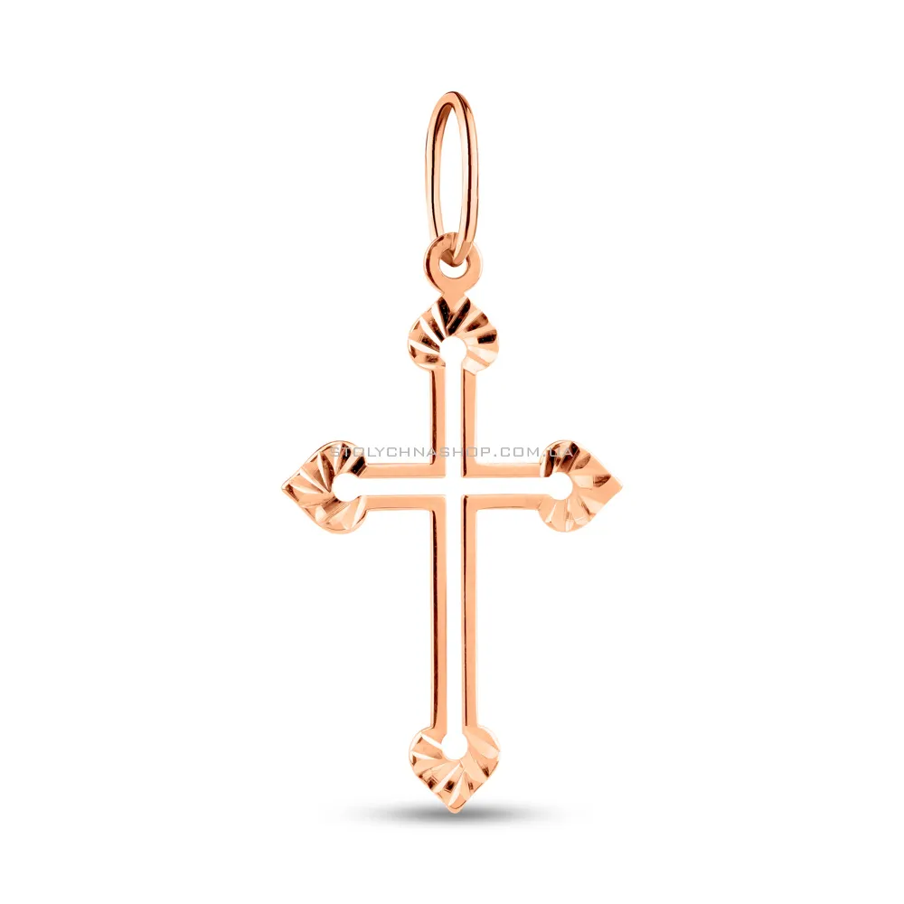 Крестик із золота з алмазною гранню (арт. 440872/25а) - цена