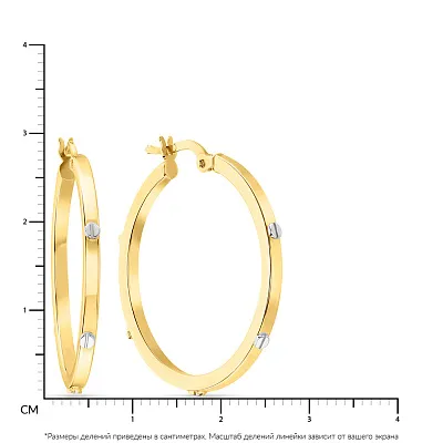Серьги-кольца из желтого и белого золота (арт. 108312/30жб)