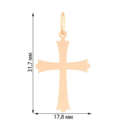 Хрестик з червоного золота  (арт. 440812)