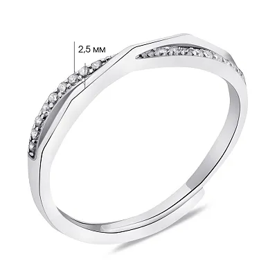 Безразмерное кольцо из серебра с фианитами  (арт. 7501/6160)