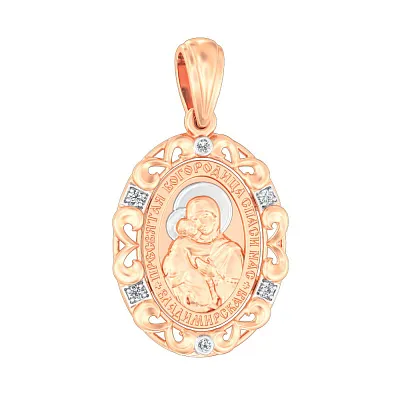 Золота ладанка-іконка Божа Матір «Володимирська» (арт. 440616)