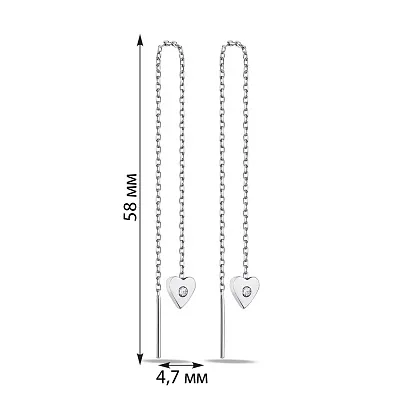 Срібні сережки-протяжки (арт. 7502/9276)