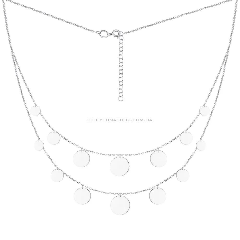 Срібне багатошарове кольє «Монети» (арт. 7507/1122)