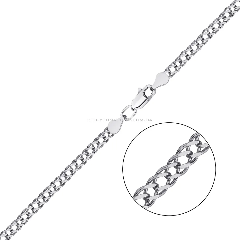 Серебряная цепочка плетения Двойной ромб  (арт. 7508/3-0306.60.2) - цена