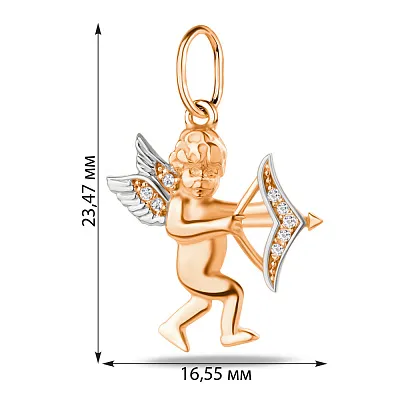 Підвіска золота «Купідон» з фіанітами (арт. 424150)