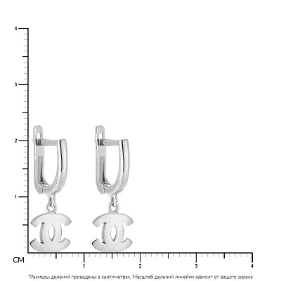 Серьги-подвески из белого золота (арт. 106357б)