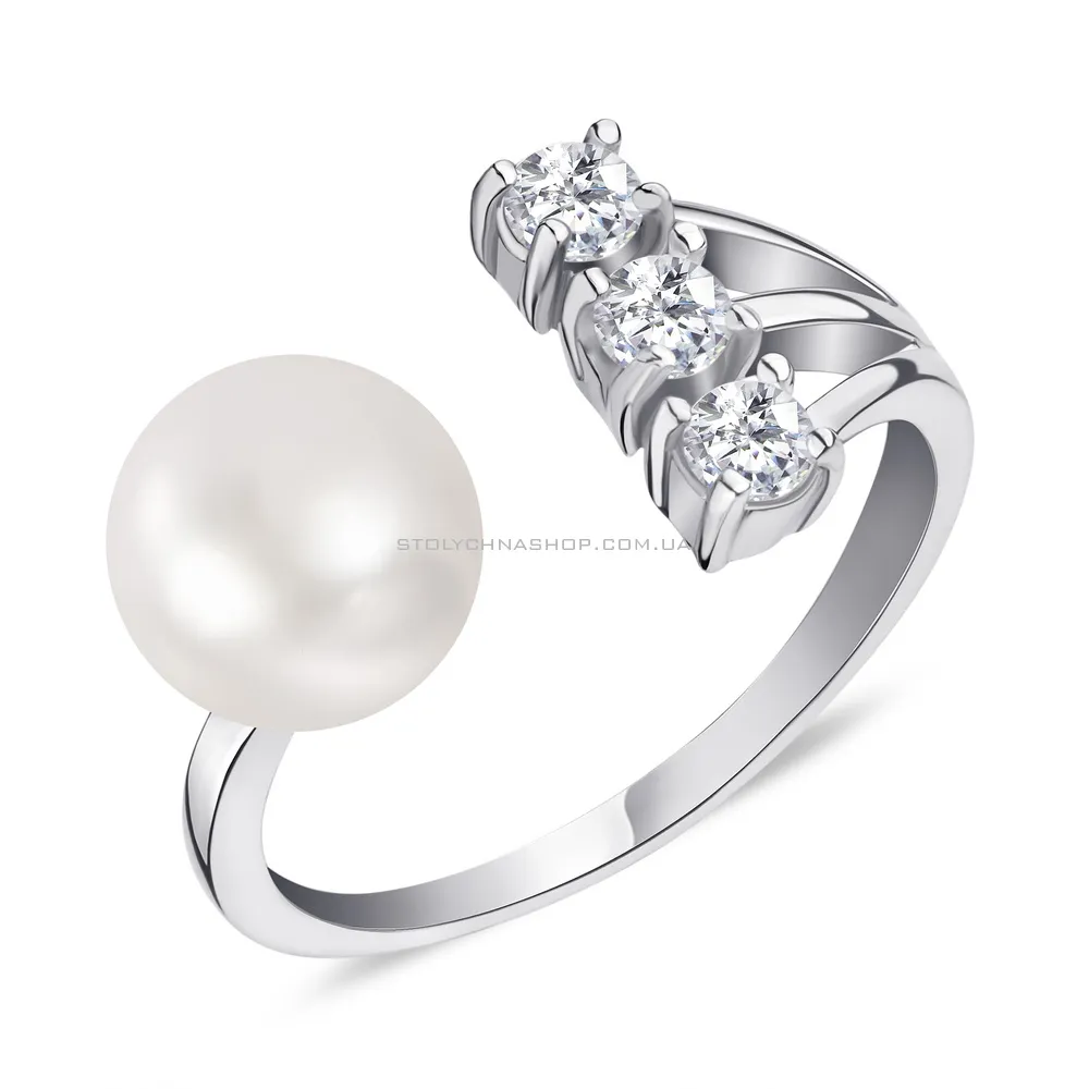 Серебряное кольцо с жемчугом Trendy Style (арт. 7501/4443жб)