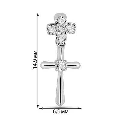 Золотий хрестик з діамантами (арт. П341457б)