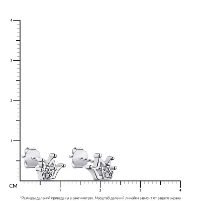 Сережки срібні "Корона" з фіанітами  (арт. 7518/6124)