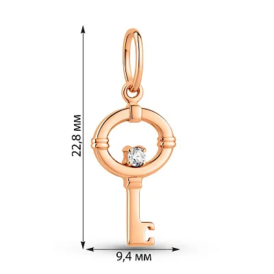 Золотой подвес Ключик (арт. 423606)