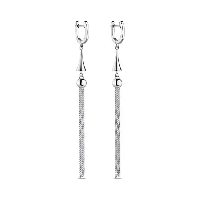 Длинные серьги-подвески серебряные без камней Trendy Style (арт. 7502/4478)