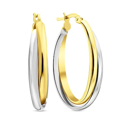 Сережки из желтого и белого золота  (арт. 105970/30жб)
