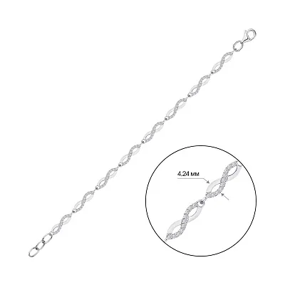 Браслет из серебра «Бесконечность» с фианитами (арт. 7509/0627)