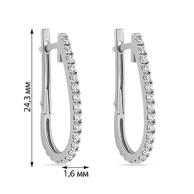 Сережки зі срібла з фіанітами  (арт. Х110101)