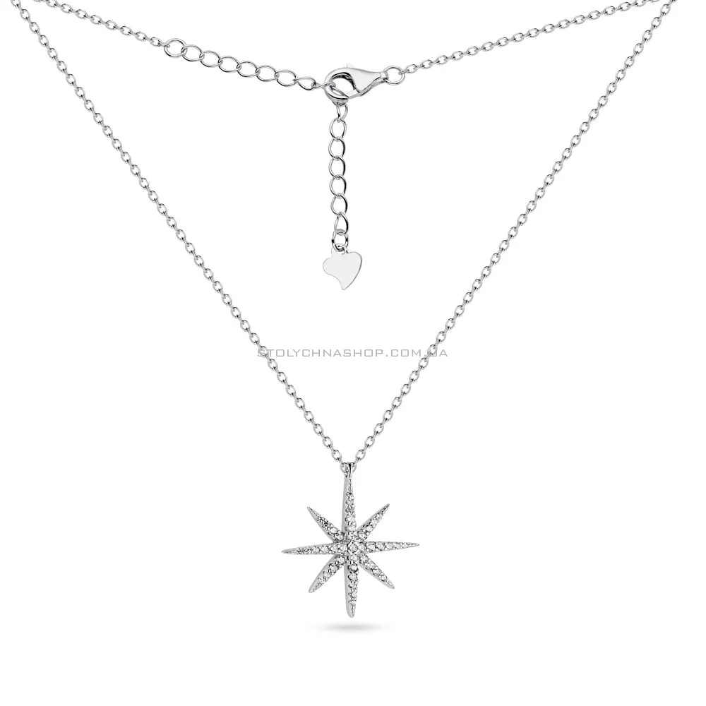Кольє зі срібла "Полярна зірка" з фіанітами  (арт. 7507/535)