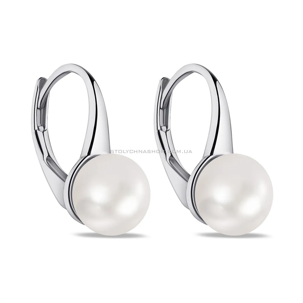 Срібні сережки з перлинами  (арт. 7502/2972/1жб) - цена