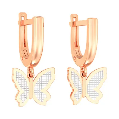 Золоті сережки-підвіски «Метелики» (арт. 110471)