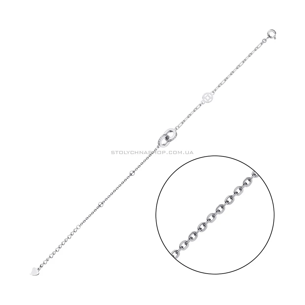 Срібний браслет з фіанітами  (арт. 7509/4076) - цена