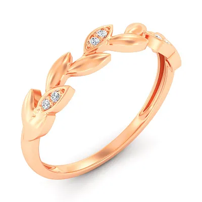 Золотое кольцо Веточка с бриллиантами (арт. К011787)