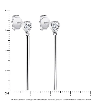 Сережки-підвіски зі срібла з фіанітами  (арт. 7518/6141)