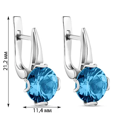 Серебряные серьги с топазом (арт. 7502/605Плсп)