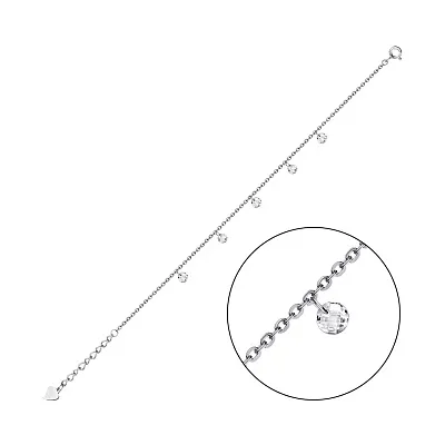 Срібний браслет з підвісками та фіанітами (арт. 7509/2774)