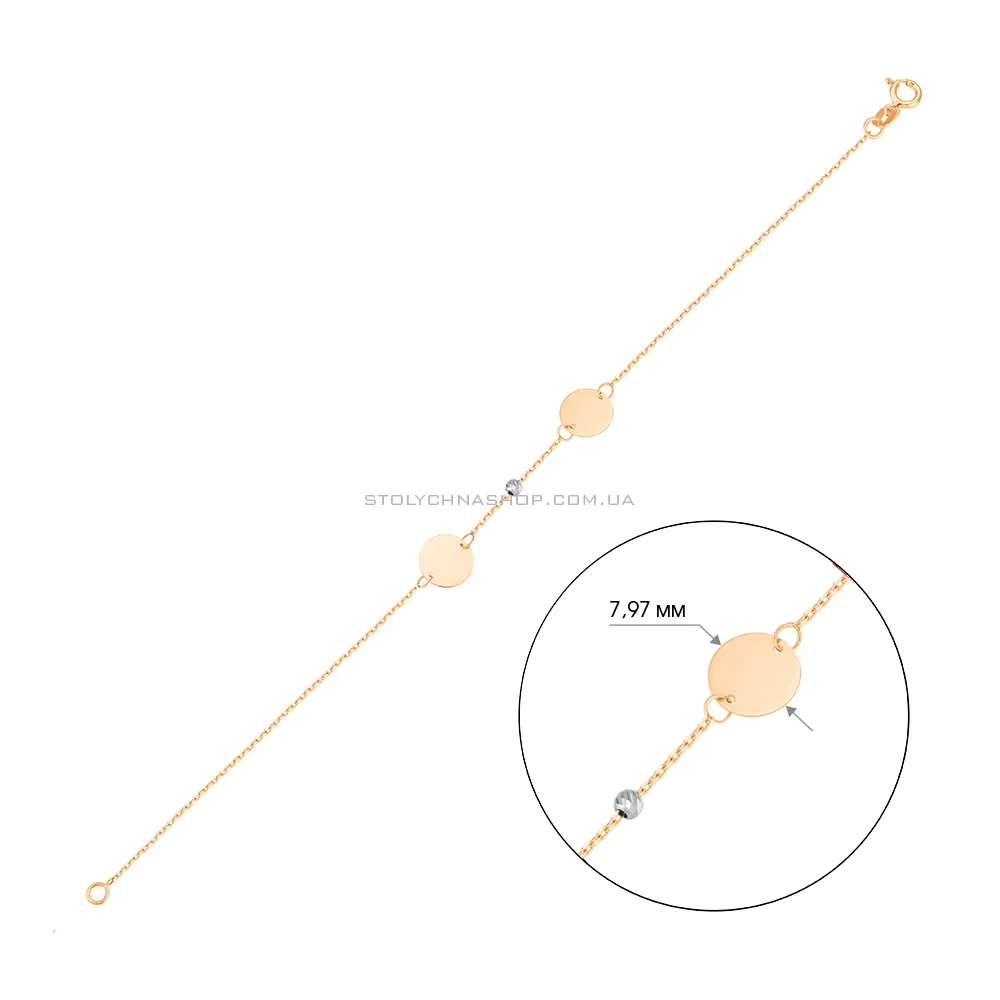 Браслет з червоного золота «Монети» (арт. 324590кб) - 2 - цена