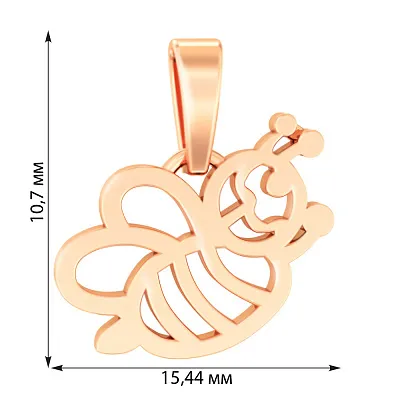 Кулон з червоного золота «Бджілка» (арт. 441063)
