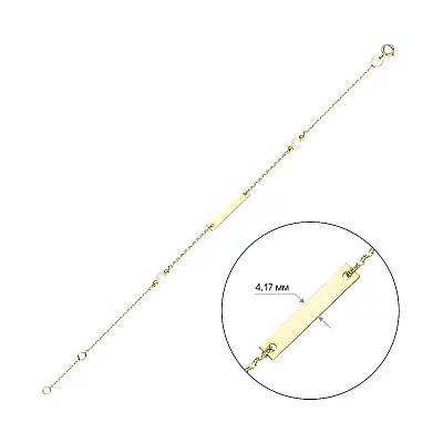 Браслет из желтого золота с жемчугом (арт. 324010жпрлб)