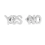 Сережки-пусети «Yes&No» з білого золота (арт. 110651б)