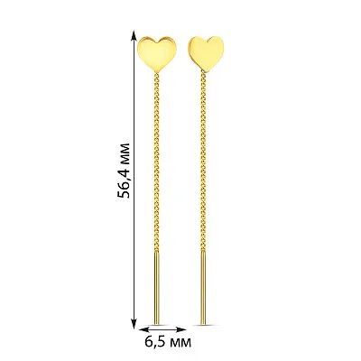 Сережки-протяжки з жовтого золота (арт. 102273ж)