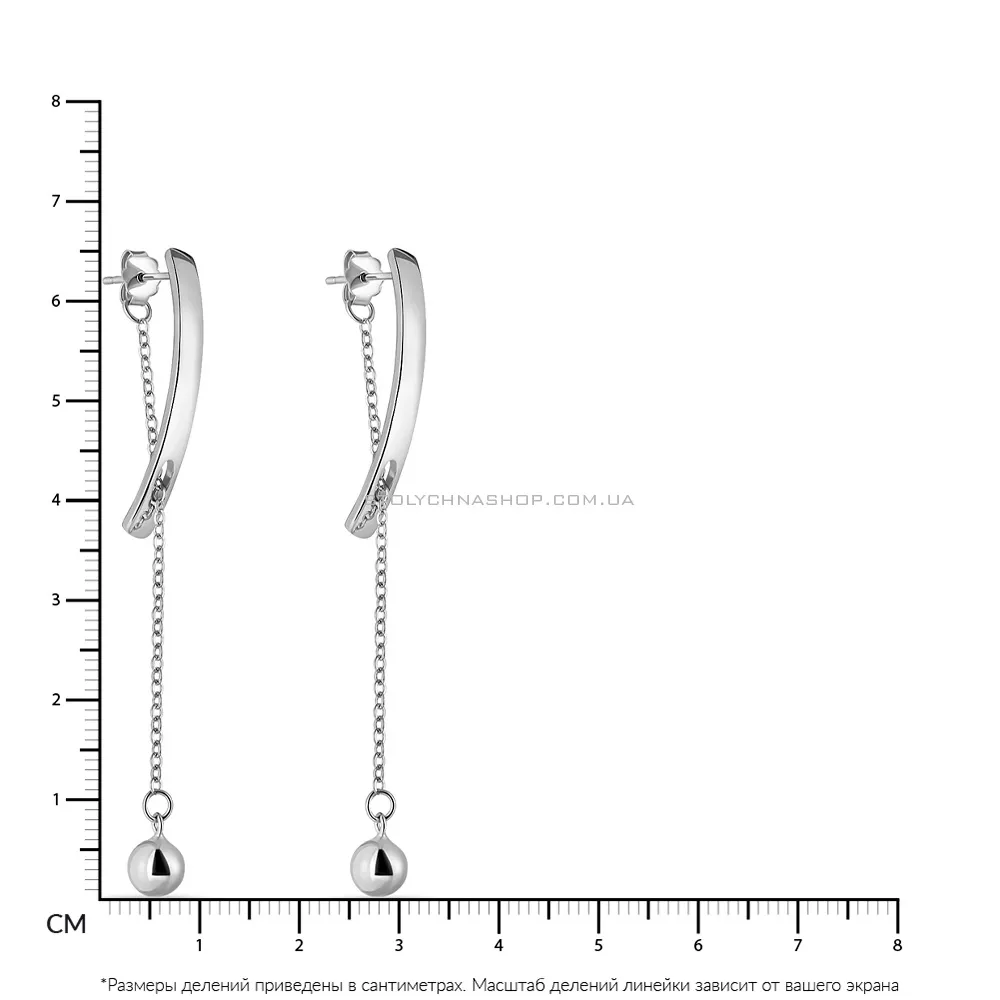 Срібні сережки-підвіски Trendy Style (арт. 7518/5555) - 2 - цена