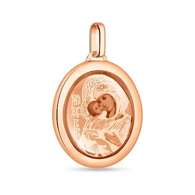 Ладанка з червоного золота "Божа Матір з немовлям" (арт. 401700В)