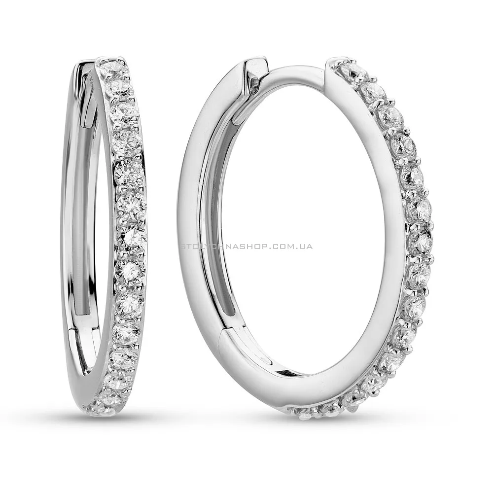 Золотые серьги кольца с бриллиантами (арт. С341606030б) - цена