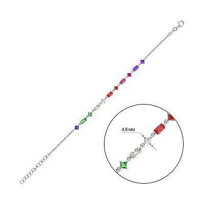 Срібний браслет з альпінітами  (арт. 7509/3882ацв)