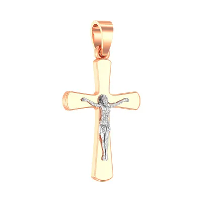 Золотой нательный крестик с распятием  (арт. 501656)