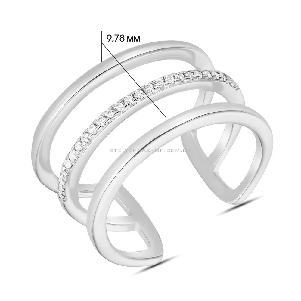 Каблучка зі срібла Trendy Style з фіанітами (арт. 7501/4824) - 2 - цена