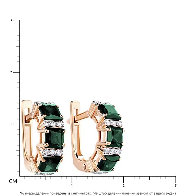 Золотые сережки с кварцем и фианитами (арт. 110351Пз)