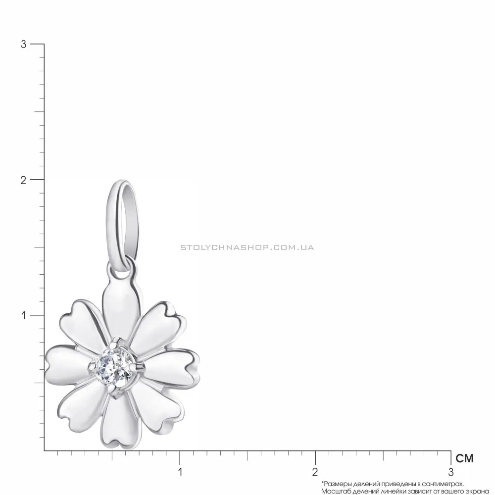 Серебряная подвеска «Цветок» с фианитом (арт. 7503/2470)