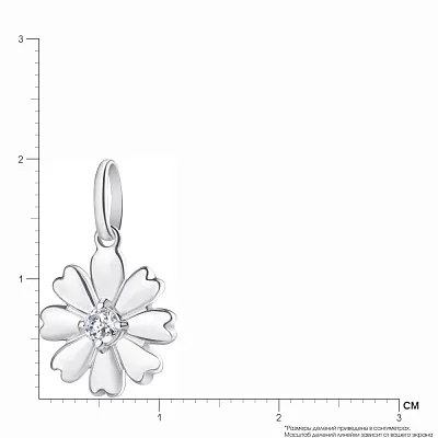 Срібна підвіска «Квітка» з фіанітом (арт. 7503/2470)