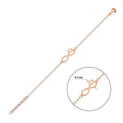 Браслет з червоного золота Нескінченність (арт. 326518)