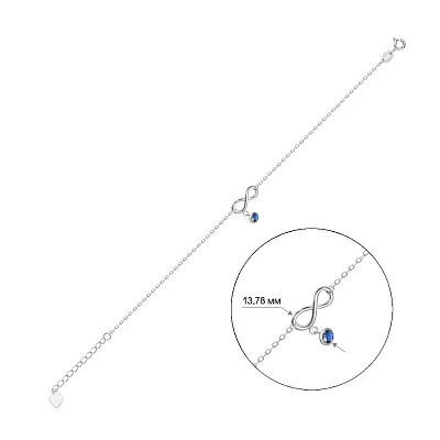 Срібний браслет «Нескінченність» з альпінітом (арт. 7509/2288ас)