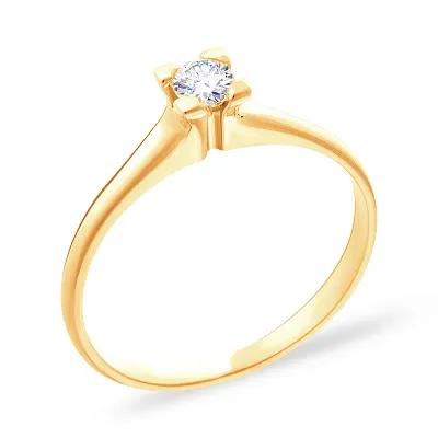 Золотое помолвочное кольцо с бриллиантом (арт. К041006030ж)