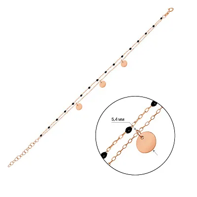 Браслет з червоного золота «Монети» з емаллю (арт. 324874ечП3)