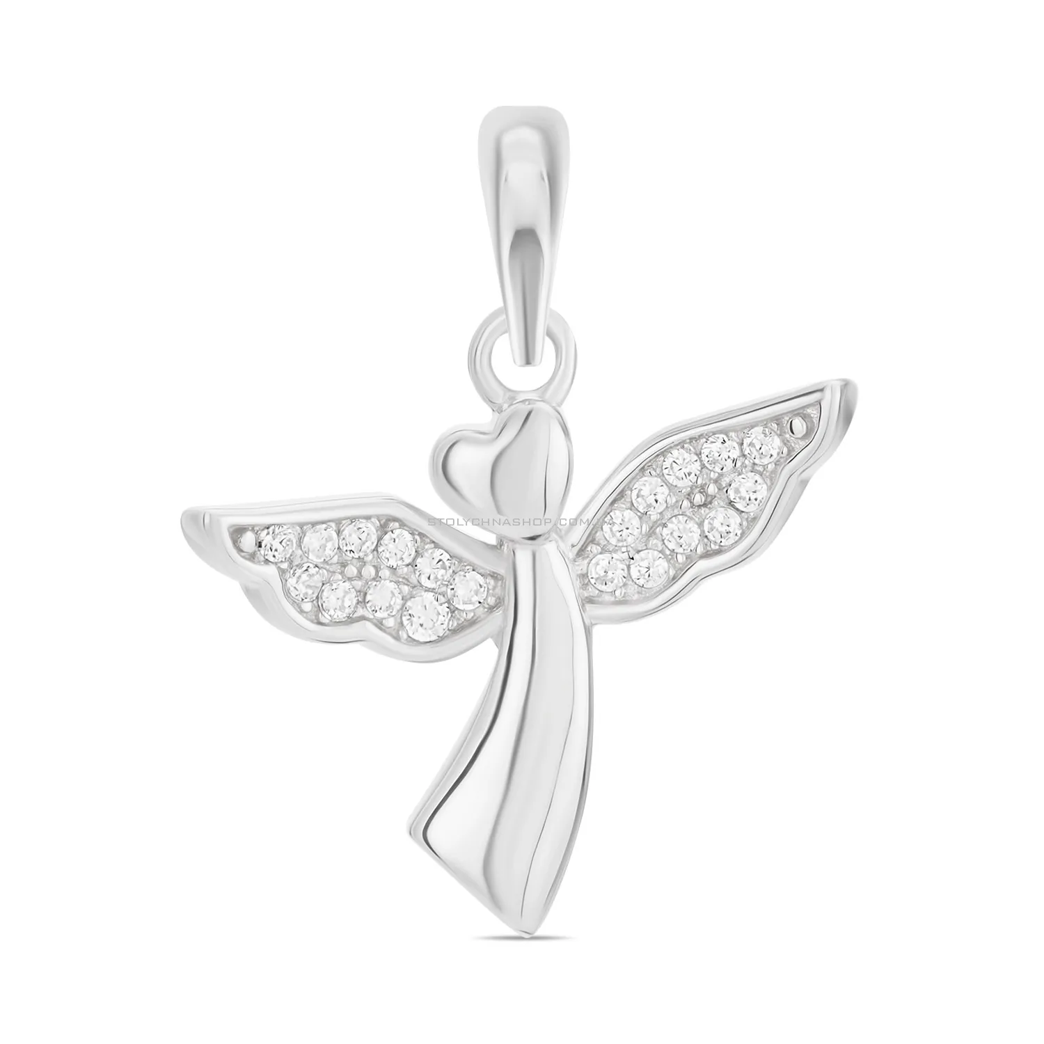 Серебряный кулон «Ангел» с фианитами (арт. 7503/2556) - цена