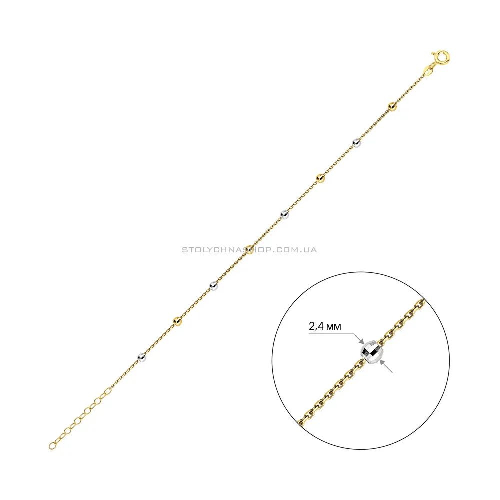 Браслет з жовтого і білого золота (арт. 326575жб) - 2 - цена