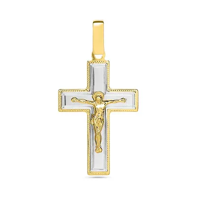 Крестик из комбинированного золота  (арт. 541131жнш)