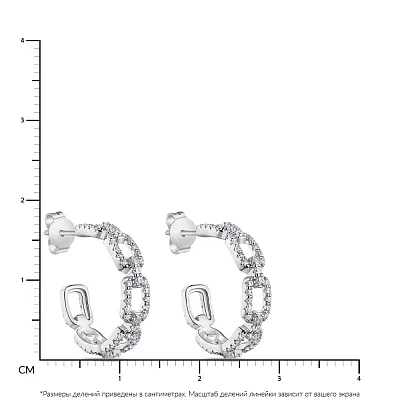 Срібні сережки-пусети з фіанітами  (арт. 7518/6279)