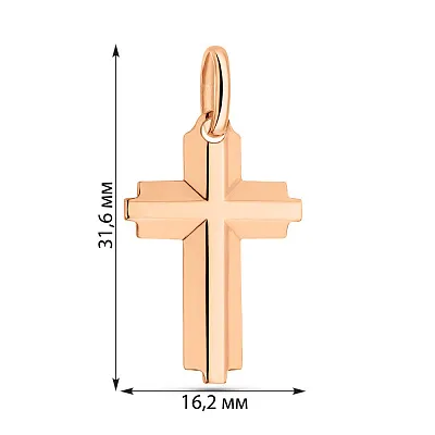 Хрестик з червоного золота  (арт. 424868)